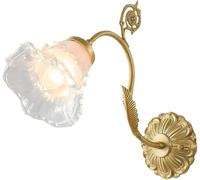 Wall Mounted Lamp Wall Sconce Wall Light Fixture Mid Century Modern Vintaged Retro Brass with Flower Glass Nordic Antique Copper Farmhouse Bedroom for Bedside Living Room/A/B