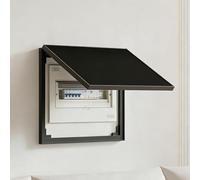 Wall Mounted Large Breaker Box Cover Decorative, Hidden Circuit Electric Cover Panel, Flip-Open Protective Fuse Box Plate for Living Room(Black,W55xH35cm/21.7x13.8in)