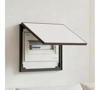 Wall Mounted Large Breaker Box Cover Decorative, Hidden Circuit Electric Cover Panel, Flip-Open Protective Fuse Box Plate for Living Room(White,W45xH45cm/17.7x17.7in)