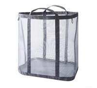 Wall Mounted Laundry Basket Foldable Mesh Hamper for Dirty Clothes Ventilated Storage Organizer 40x25x41cm Grey(Gray)