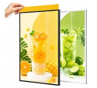 Wall-Mounted LED Light Box, Ultra Slim Plug-in Advertising Display Frame, Illuminated Poster Holder & Backlit Menu Board, Message Boards & Signs, for Restaurants Bars Shops silver A2/43.5x60CM
