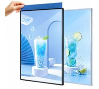 Wall-Mounted LED Light Box, Ultra Slim Plug-in Advertising Display Frame, Led Poster Frame, High-Definition & Bright, for Restaurants Bars Shops Cafes silver A2(43.5 * 60.1cm)