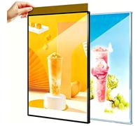 Wall Mounted LED Light Box, Ultra Slim Plug-in Advertising Display Frame, Message Boards and Signs, Ultra Slim Frame Poster Display, for Restaurants, Bars, Shops, 1pcs Black A1(610 * 848)
