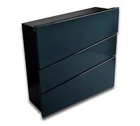 Wall Mounted Letterbox - Large Lockable Post Box for Outdoor Use - Anthracite Grey Steel Mailbox with Modern Design, Secure Front Door & Weather Resistant Finish