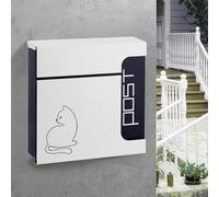 wall mounted letterbox, Outdoor Wall-Mounted Suggestion Box, Hidden Lock Design(White B)