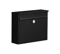 Wall-Mounted Letterbox with Front Slot, Black