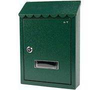 Wall Mounted LetterboxDonation box Suggestion Box Business Drop Boxes Donation Box Wall Mount Green Mailbox for Outside, Retro Metal Post Box with Lock and Keys, Outside Medium Letter Boxes (B )