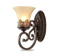 Wall Mounted Light European Classical Metal Glass Wall Lamps Personality Bedroom Bedside Wall Lights Mirror Front Living Room Decoration Wall Lantern Corridor Wall Mounted Lighting Fixtures E27