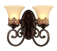 Wall Mounted Light European Classical Metal Glass Wall Lamps Personality Bedroom Bedside Wall Lights Mirror Front Living Room Decoration Wall Lantern Corridor Wall Mounted Lighting Fixtures E27