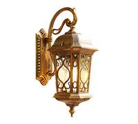 Wall Mounted Light European Outdoor Waterproof Wall Sconce Lamp Traditional Classical Upside Down Wall Lantern Vintage Antique Garden Outside Wall Spotlights E27 Balcony Aisle Patio Glass Wall L