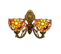 Wall-Mounted Light Fixture 6" British Modern Creative Corridor Double Head Wall lamp Simple Pastoral Rich Flower Stained Glass Living Room Dining Room Glass lamp