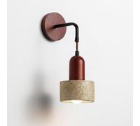 Wall-Mounted Light Fixture, Resin Lampshade with Wood Base, E26 Screw Hard Wire Connection, Decorative Wall Sconce for Bedroom, Living Room, Hallway