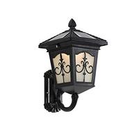 Wall Mounted Light Modern Solar Energy Wall Lamp Outdoor Creative Wall Light Balcony Illumination Patio Street Light The Mall Hotel Waterproof Sconce 2W Two-Tone Lantern (White Light + Warm Ligh