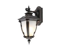 Wall Mounted Light Traditional Classical European Outdoor Wall Lamp Waterproof Antique Balcony Aisle Patio Glass Wall Light Lantern Garden Outside Wall Spotlights with E27 Reading Light