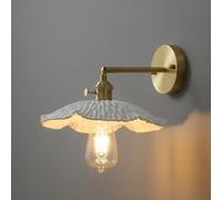 Wall Mounted Light Vintage Farmhouse Adjustable Brass Swing Arm Hardwired E26 Light Fixture Decorative Aesthetic Lighting for Bedroom Living Room Bedside Hallway.