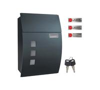 Wall-Mounted Lockable Mailbox with View Window, Dark Gray