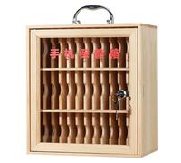 Wall-Mounted Lockable Phone Storage Cabinet for 12-60 Devices Secure Wooden Mobile for Schools & Offices Ideal Student Exam Locker Solution