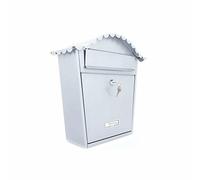 Burg Wächter Post Box MB01S - Wall-mount Galvanised Steel, Lockable, Silver 36x37x13cm
