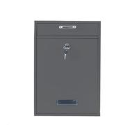 Wall Mounted Locking Vertical Dropbox Mailbox - Safe and Secure (Large) | Made with Galvanized Steel (Dark Gray)