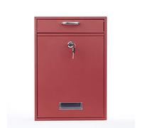 Wall Mounted Locking Vertical Dropbox Mailbox - Safe and Secure (Large) | Made with Galvanized Steel | Red