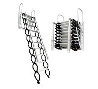 Wall Mounted Loft Ladder, 53cm Wide,13 Steps Pull Down Stairs, Retractable Attic Ladder, with 2 Handrails, Loft Conversion Telescopic Stairs for 3.2-3.3m Lofts (13 Steps)