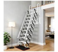 Wall Mounted Loft Ladders Pull Down, Loft Ladder with handrails, 11 Steps Retractable Attic Ladder, Attic Conversion Telescopic Stairs for 2.7-2.8m Lofts