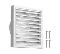 Wall-Mounted Louvered Ventilation Grille with External Vent Cover and Fly Screen for Effective Airflow and in Multiple Rooms (125mm)