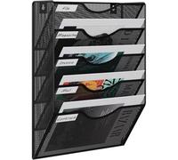 Wall Mounted Magazine Holder Literature Display 5 Tier A4 Paper Storage Black
