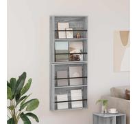 Wall-mounted Magazine Rack Grey Sonoma 60x12x70cm Engineered Wood Shelf for Home