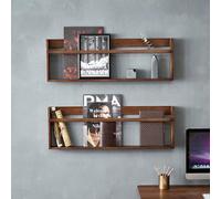 Wall Mounted Magazine Rustic Industrial Solid Wood Magazine Display Rack Office File Brochure Organizer Hanging Bookshelf for Living Room Bedroom Waiting Room/Color/60 * 7 * 30Cm