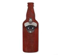 Wall-Mounted Magnetic Beer Bottle Opener, 26.3 x 8.4 cm Solid Wood with Refrigerator Magnet, Rustic Bar Decor, Space-Saving Kitchen Tool for Home Brewers and Entertaining(Wine red)
