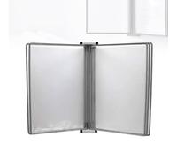 Wall Mounted Magnetic Document Holder, A4 Letter Size Flip Chart Stand & Catalog Display Rack, Wall Reference System for Office File Display Gray