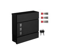 Wall-mounted Mail Box with Lock, Black