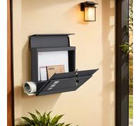 Wall-mounted Mail Box with Lock, Grey