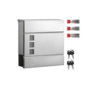 Wall-mounted Mail Box with Lock, Silver