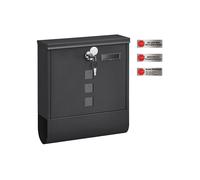 Wall-Mounted Mailbox, Black / 10D x 30.8W x 33.8H cm