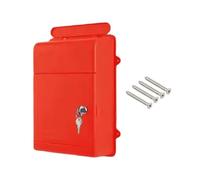 Wall Mounted Mailbox with Lock and Key, 13.62x10.43x3.94 Inch Outdoor Mail Drop Box for Letters Newspapers Cards, Wide Opening Slot- Red