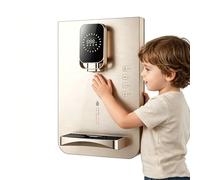 Wall Mounted Mains Fed Unit Water Dispenser With Electronic Child Lock,Instant Hot Water Boiler With Multi-Temperature Settings For Office,Living Room,Intelligent Touch Screen(Gold)