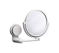 Wall Mounted Makeup Mirror Suction 3x Magnification, Vanity Mirror with 360 Degree Swivel, 6 Inch Double-Sided Bathroom Mirror Extendable, Shaving Mirror, White