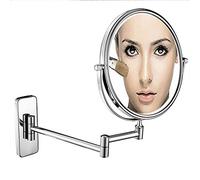Wall Mounted Makeup Mirror with Magnification, Makeup Mirror for Bathroom, Two-Sided Extendable, 360 Degree Swivel, Extendable Arm, No Light, for Girls (6in 10x)