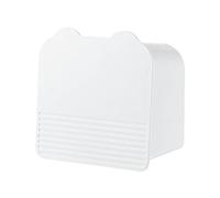 Wall Mounted Makeup Organizer | Bathroom Storage Box, Sanitary Towel Holder, Wall Mounted Double Grid Organizer with Dust Cover for Cotton Balls, Cotton-ti, Elegant White, Se référer au descriptif,
