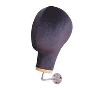 Wall Mounted Mannequin Head Versatile Block Head Wig Stand Display Styling Head Multifunctional 11inch Tall for Glasses Earphones Accessories, Black