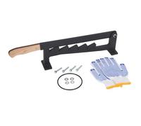 Wall Mounted Manual Kindling Splitter with High Carbon Steel Construction and Surface Coating for Softwood Processing Includes Protective Gloves - Portable Outdoor Utility