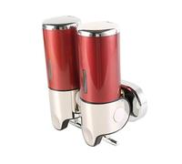 Wall Mounted Manual Soap Dispenser with Lever, ABS Plastic Single/Double Bottle Liquid Soap Holder for Bathroom Kitchen Hotel Household Use (Spray-painted Red,1000ml)