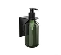 Wall Mounted Manual Soap Dispenser with Stainless Steel Pump Bottle Holder for Shampoo, Conditioner, Shower Gel, Lotion, and Dish Soap in Bathroom or Kitchen, Green 300ml Single P(1 Bottle A)