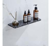 Wall Mounted Marble Copper Shower Caddy - 30cm Floating Shelves for Bathroom Kitchen & Toilet Storage - Stylish Space Saving Rack for Cosmetics Towels & Seasoning Bottles