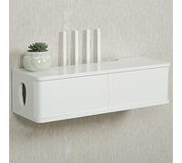 Wall Mounted Media Console,Floating Shelf for Tv Components,TV Storage Cabinet for Cable Boxes Routers Remotes DVD Players Game Consoles/A / 58cm