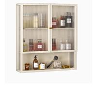 Wall-Mounted Medicine Cabinet, Glass Door with 3 Floating Shelves, Space-Saving Storage Solution for Bathroom, Above Toilet Organizational Display