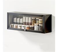 Wall-Mounted Medicine Cabinet & Kitchen Storage Rack - Metal Spice Rack & Pantry Over Toilet Storage with Flip-Up Door for Living Room Bathroom & Kitchen