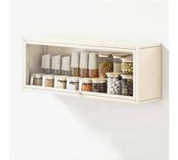 Wall-Mounted Medicine Cabinet - Kitchen Storage Rack Spice Over Toilet Storage with Flip-Up Door Metal Pantry Shelf - White 80cm Space-Saving Solution